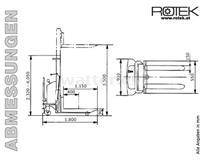 Rotek STP-SE-B Apilador de palés semieléctrico de 3,5 m y 1500 kg de capacidad de elevación