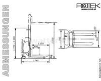 Rotek STP-SE-B Apilador de palés semieléctrico de 2,5 m y 1500 kg de capacidad de elevación
