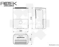 Rotek ACD-20 Deshumidificador 60m² - 25 L/día