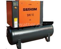 Compresor de tornillo, SVK10-T, con / montado 500 Lt. tanque / 7.5kW