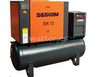 Compresor de tornillo, SVK10-T, con / montado 500 Lt. tanque / 7.5kW