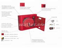 Gabinete de manguera tipo 50 montado en la pared con manguera de 1 y 30 metros