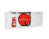 Gabinete de manguera tipo 115 extra estrecho con 2 compartimentos y manguera de 1 y 30 met