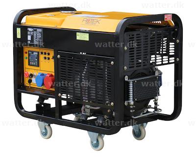 AGOTADO! Rotek generator 400 (230) V / 50Hz (3-faset) med luftkølet 2-cylindret dieselmotor